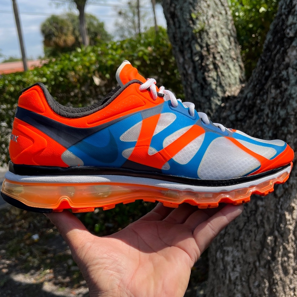 Nike Air Max+ 2012 White/Black-Mango-Bright Blue men’s size 11.5 New with Box